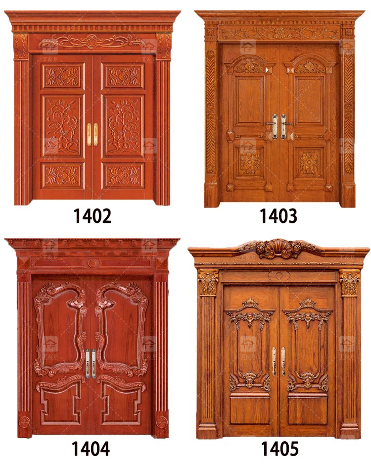 Customized High Quality Modern Wood Front Door Waterproof Exterior Main Entry Security Door Finished Interior Outdoor