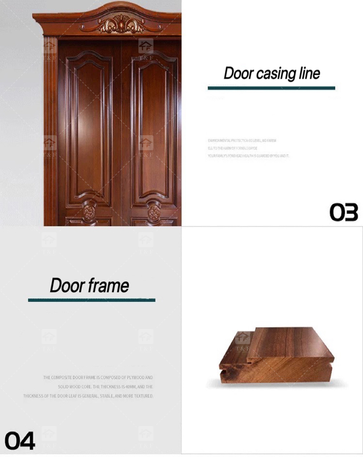 Customized High Quality Modern Wood Front Door Waterproof Exterior Main Entry Security Door Finished Interior Outdoor