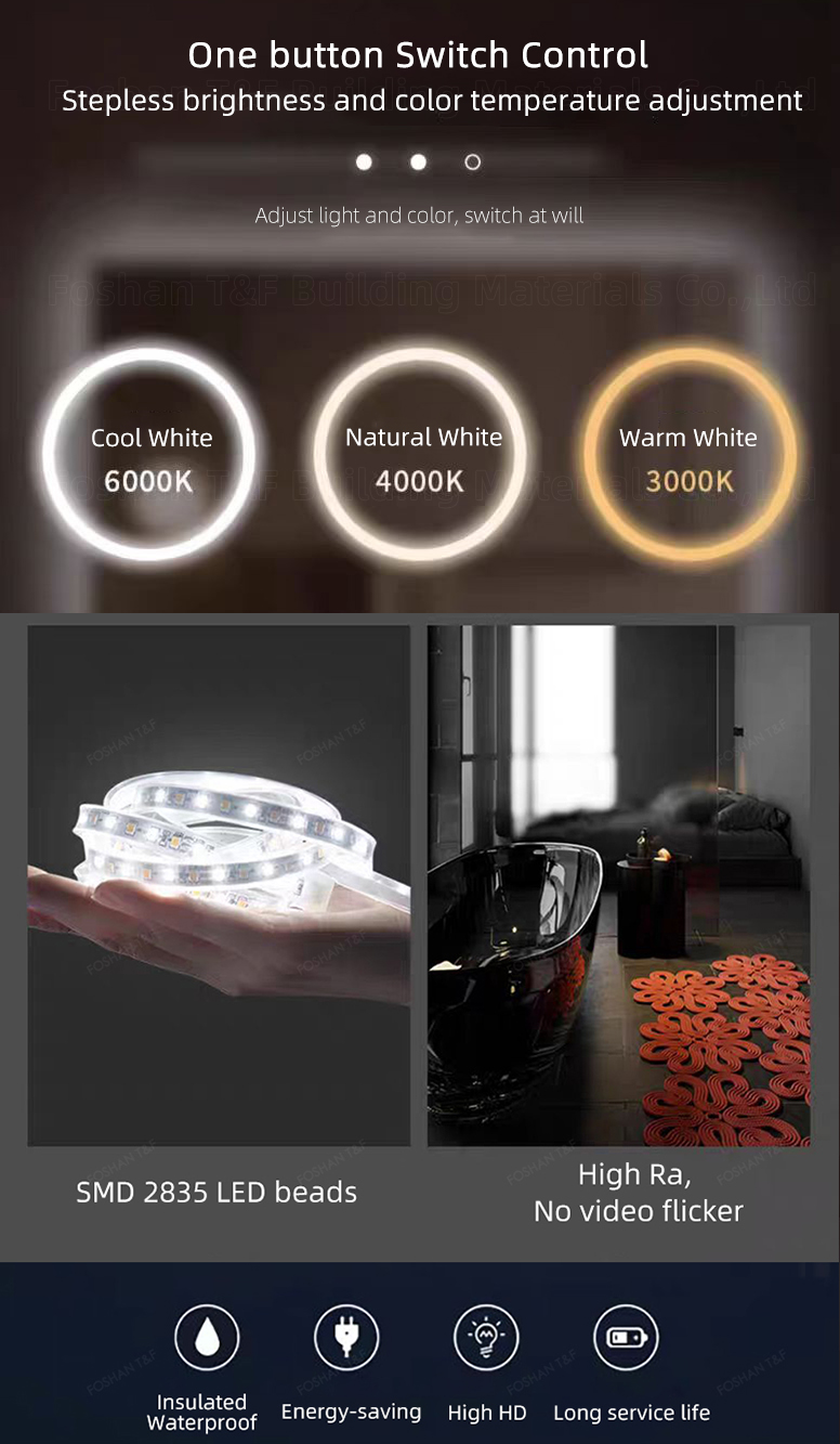 Custom Modern Luxury Hotel Floating Wood Bathroom Vanity Cabinet with Sintered Stone Top and Smart LED Mirror