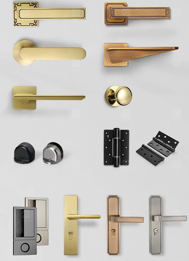 Modern Waterproof Solid Wood Interior Doors New Design with Accessories on Sale for Hotel and Bedroom Application