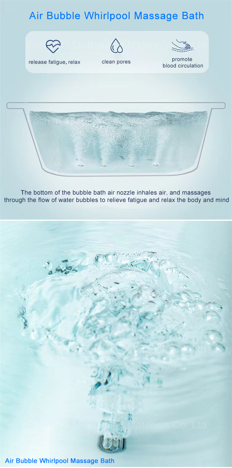 White 2 Person 1900mm Jaccuzie Double Seat Acrylic Whirlpool Free Standing Surf Spa Massage Bathtub for Adult