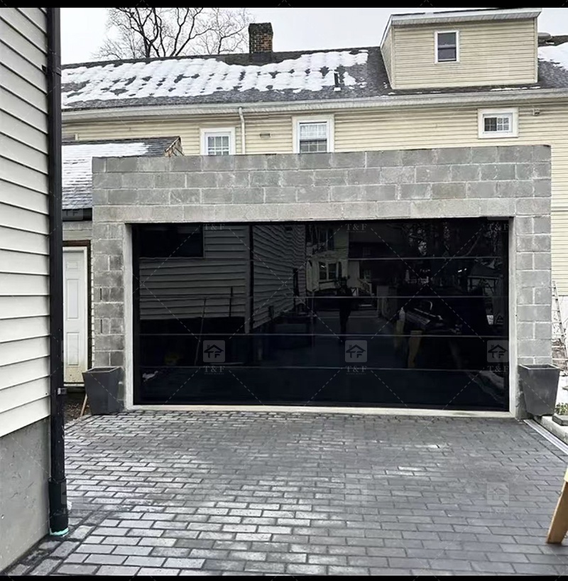 Modern European Style Aluminum Frosted Glass Garage Roller Door with Motor for Villa Exterior Waterproof