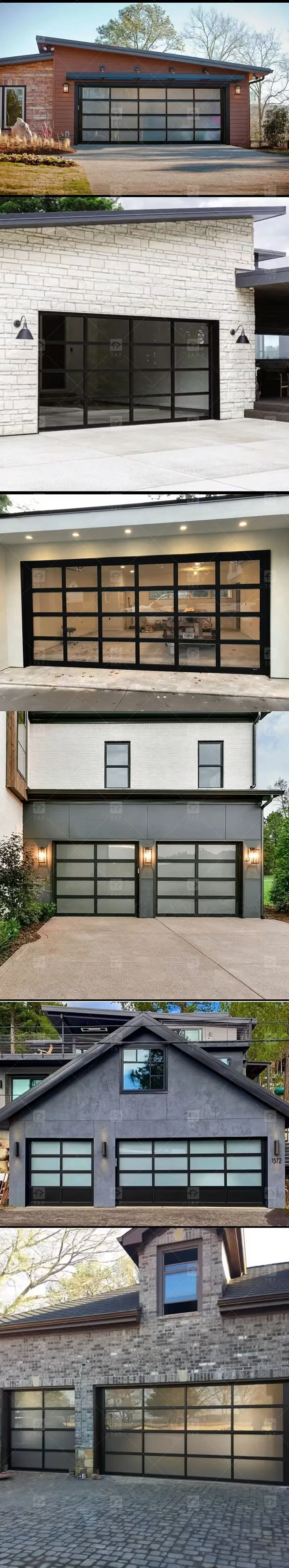 Modern European Style Aluminum Frosted Glass Garage Roller Door with Motor for Villa Exterior Waterproof
