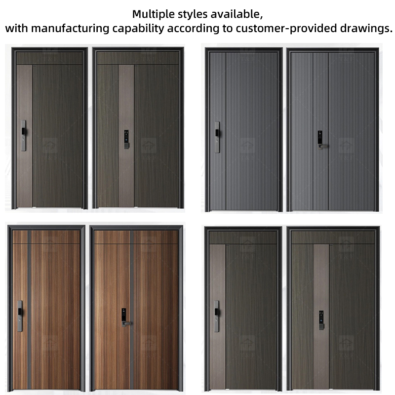 Factory Exterior Metal Entrance Front Entry Steel Home Security External Doors for Houses Room