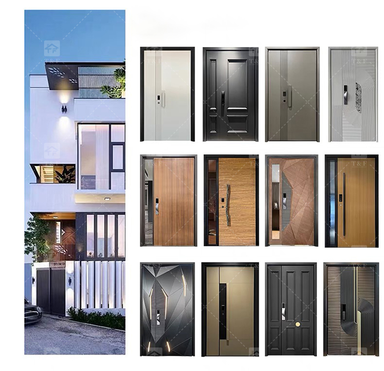 Factory Exterior Metal Entrance Front Entry Steel Home Security External Doors for Houses Room