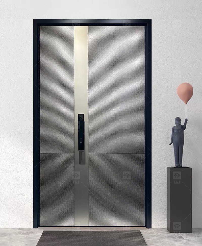 Modern Design Cast Aluminum Alloy Security Entry Door with Anti-Theft Lock for Exterior Use in Apartments and Villas