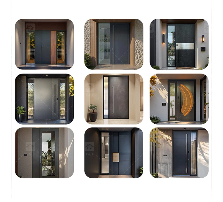 Modern Design Cast Aluminum Alloy Security Entry Door with Anti-Theft Lock for Exterior Use in Apartments and Villas