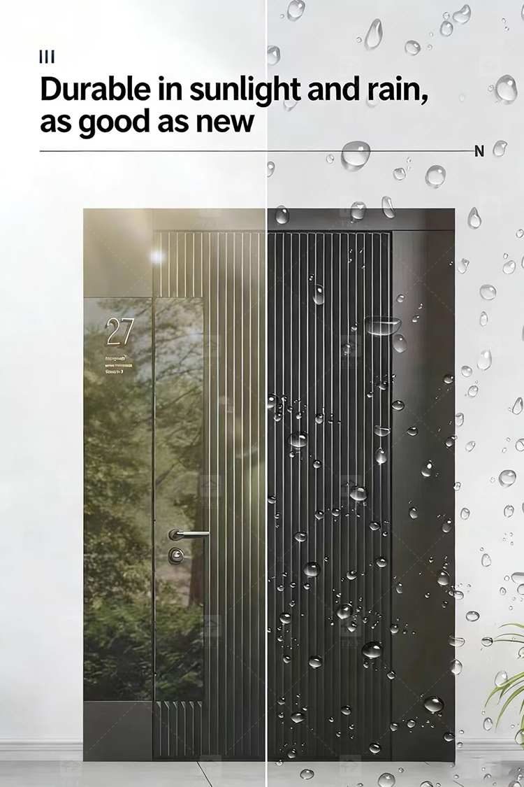 Modern Design Cast Aluminum Alloy Security Entry Door with Anti-Theft Lock for Exterior Use in Apartments and Villas
