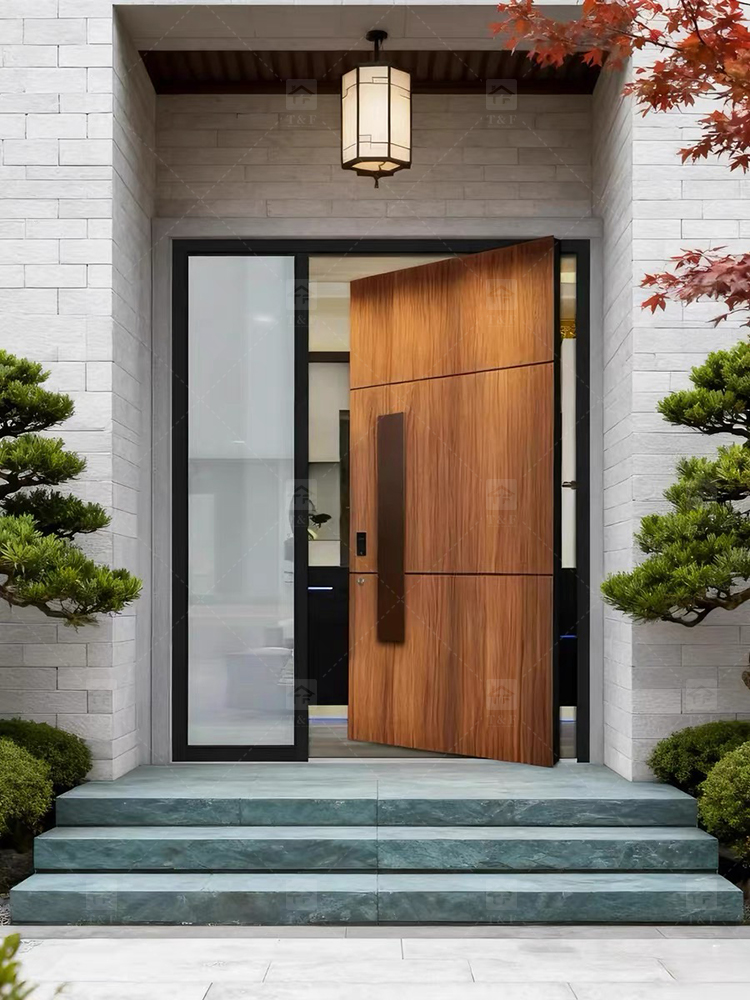 Modern Design Cast Aluminum Alloy Security Entry Door with Anti-Theft Lock for Exterior Use in Apartments and Villas