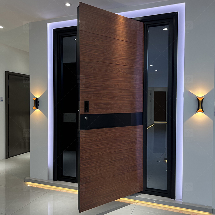 Modern Design Cast Aluminum Alloy Security Entry Door with Anti-Theft Lock for Exterior Use in Apartments and Villas