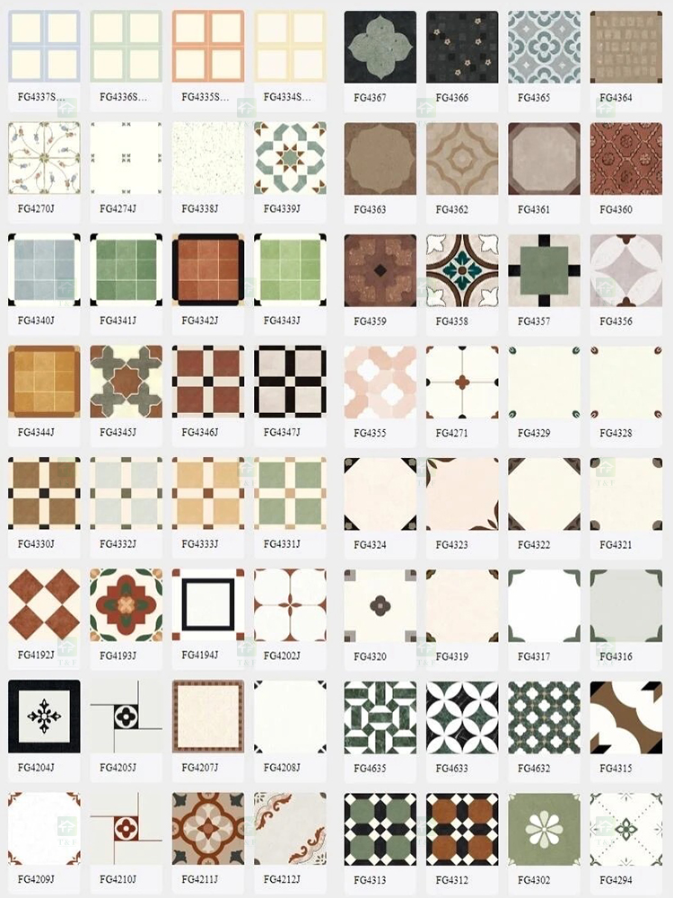 200x200 Decorative Pattern Full Porcelain Tiles for Bathroom and Toilet 20x20 Shower Tile and Living Room Floor Wall