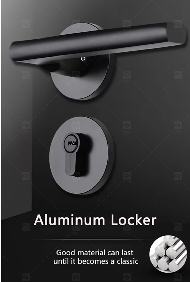 Modern Nordic Minimalist Villa School Interior Door Lock Zinc Alloy Silent Lever Lock Multi-color Easy Installation Home Door