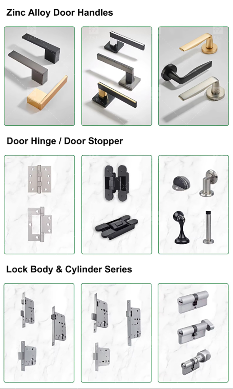 Modern Nordic Minimalist Villa School Interior Door Lock Zinc Alloy Silent Lever Lock Multi-color Easy Installation Home Door