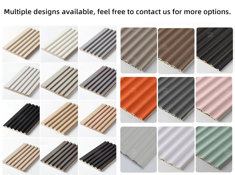 Waterproof Fire Resistant WPC Bamboo Composite 3D Fluted Panneau Mural Wall Cladding Panel for Interior Decorative