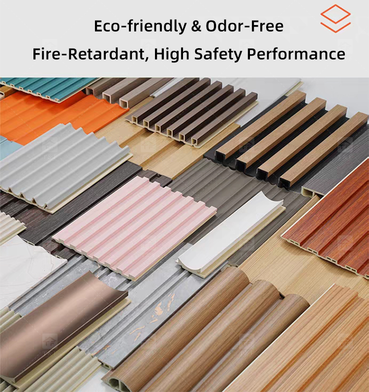 Waterproof Fire Resistant WPC Bamboo Composite 3D Fluted Panneau Mural Wall Cladding Panel for Interior Decorative