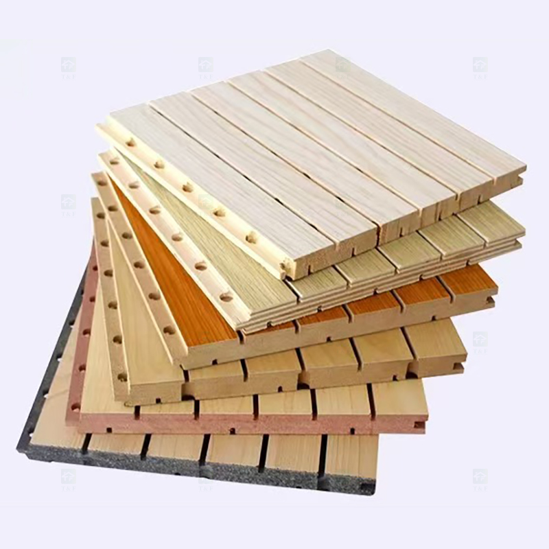 Eco-Friendly Wood Slotted Acoustic Panel Grooved Wooden Ceramic Aluminum Flame Retardant Sound Absorbing Wall Panels