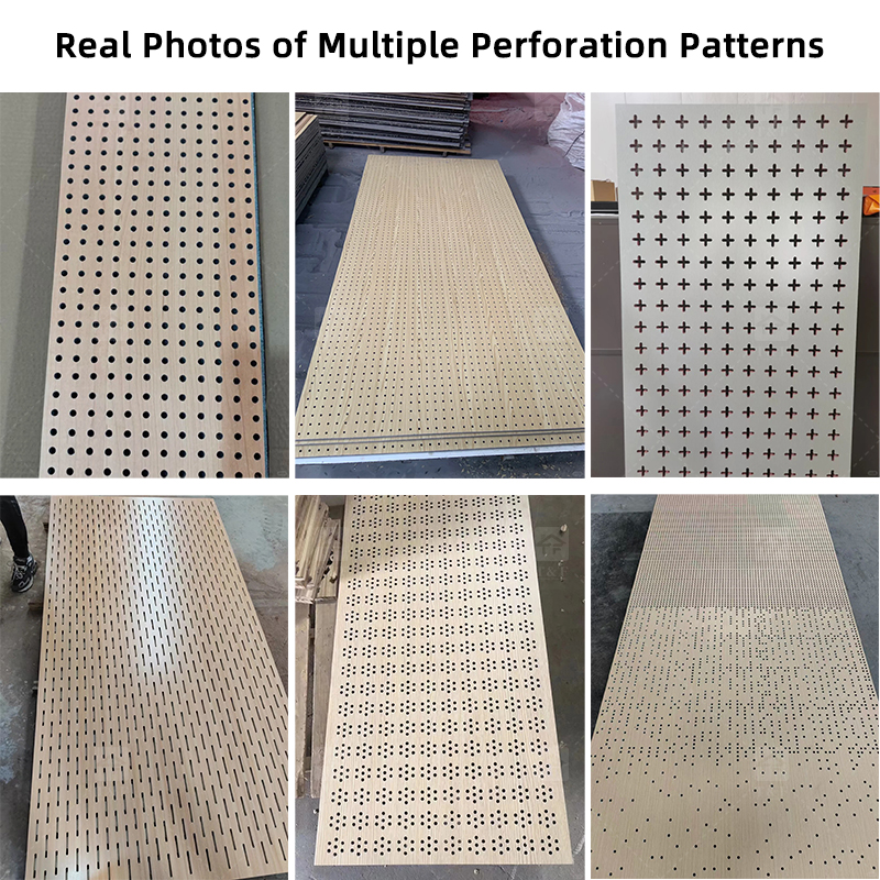 Custom Micro Perforated Wood Veneer Acoustic Panel Fireproof MDF Sound Absorbing Wall Decor Panel