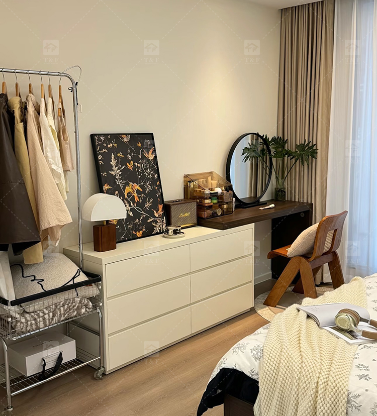 Custom Modern Lighted Mirror Makeup Table with 3 Drawers Wooden Vanity Set for Bathroom Hotel Projects Vanity Con Luz Led