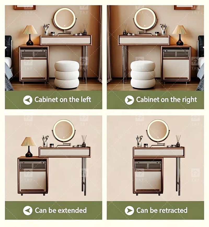 Modern Space-Saving Wood Furniture for Small Bedrooms Bathrooms & Living Rooms Compact Functional Standing Mirror Design