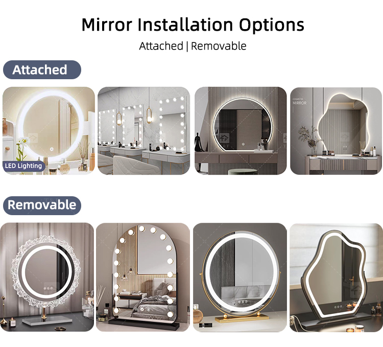 Modern White Makeup Vanity Desk with LED Mirror Vanity Con Luz Led Set and Storage Drawers Bedroom Dressing Table