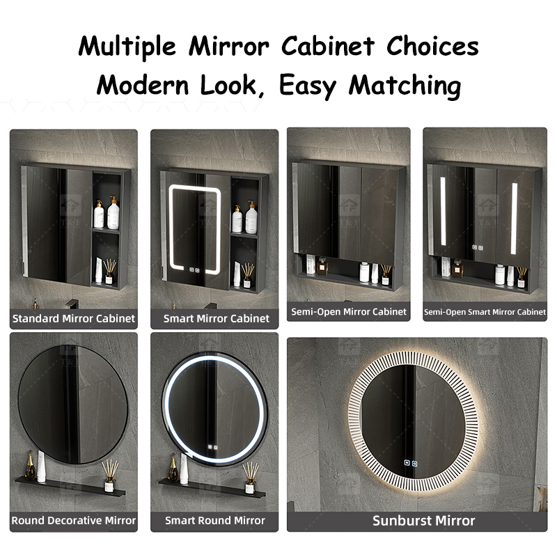 Modern Premium Aluminum Bathroom Vanity Cabinet with Ceramic Basin Sink Narrow Wall Mounted Cabinet for Small Bathrooms
