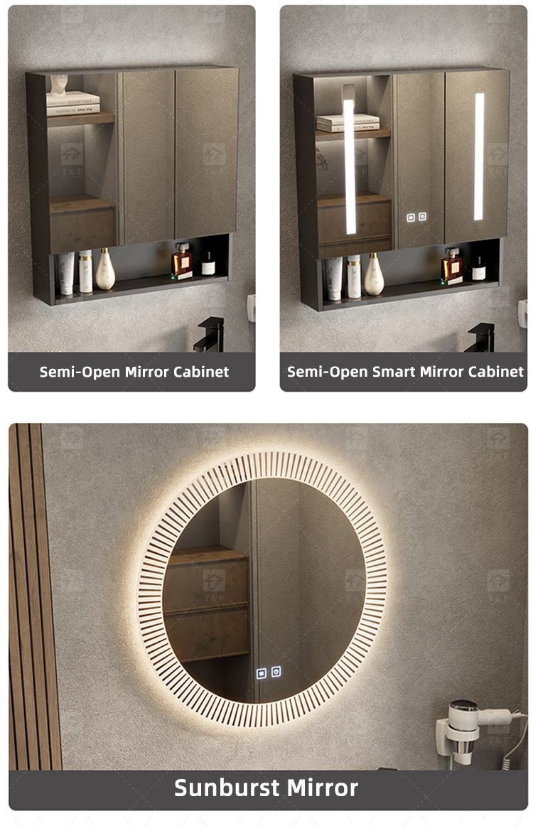 Modern Premium Aluminum Bathroom Vanity Cabinet with Ceramic Basin Sink Narrow Wall Mounted Cabinet for Small Bathrooms