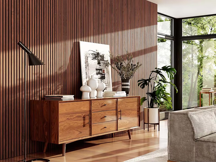 Noise Reduction Wooden Acoustic Slat Panel MDF Soundproof Wall Board for Living Room Bedroom Hotel Drum Room Piano Room Room