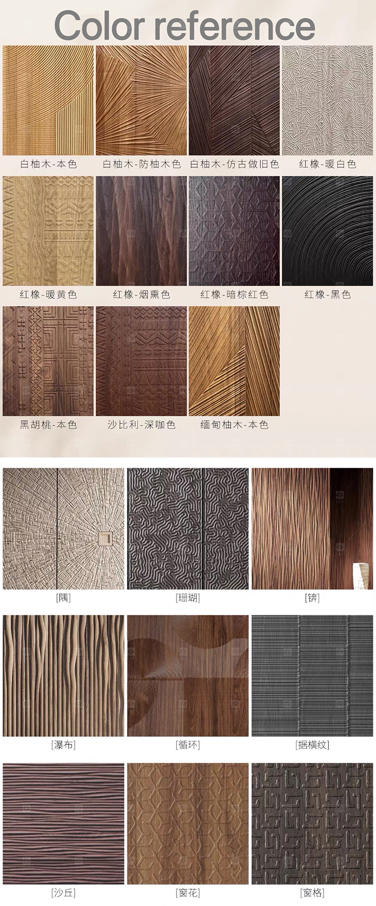 Modern Minimalist 3D Relief Solid Wood Waterproof Interior Door Narrow Frame Soundproof Bedroom Door for Bathroom Living Room