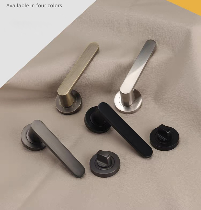 New Arrival Modern Matt Black 304 Stainless Steel Door Lever Handle for Bedroom Villa & Hotel Use with Comfortable Grip