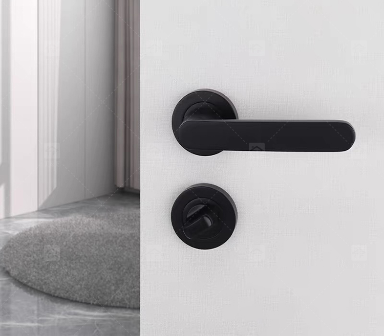 New Arrival Modern Matt Black 304 Stainless Steel Door Lever Handle for Bedroom Villa & Hotel Use with Comfortable Grip