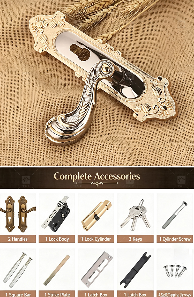 Wholesale Modern Zinc Alloy Wooden Silent Mechanical Door Locks for Villa Apartment Hotel Bedroom Study