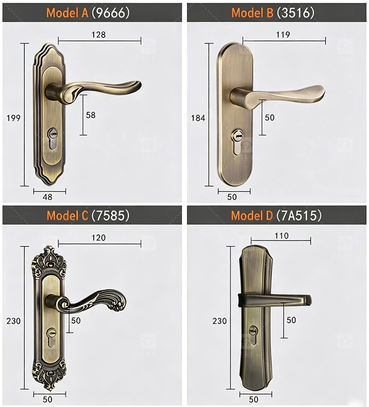 Wholesale Modern Zinc Alloy Wooden Silent Mechanical Door Locks for Villa Apartment Hotel Bedroom Study
