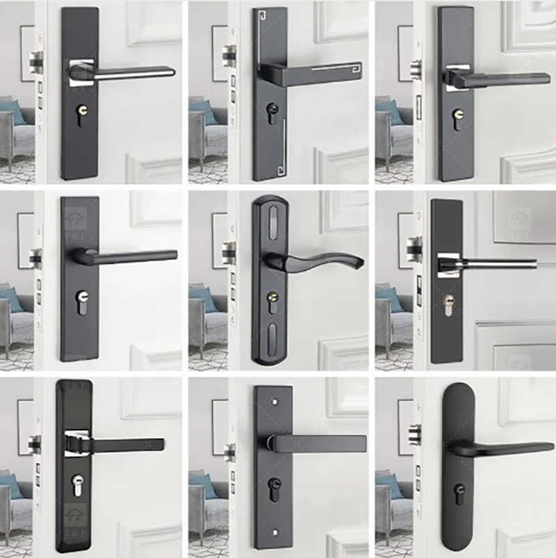 Modern Rustproof SUS304 Stainless Steel Hotel Interior Door Lock Set Silent Mechanism Wooden Lever Lock Multiple Available