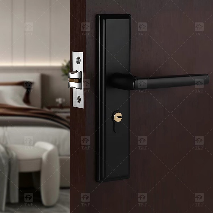 Modern Rustproof SUS304 Stainless Steel Hotel Interior Door Lock Set Silent Mechanism Wooden Lever Lock Multiple Available
