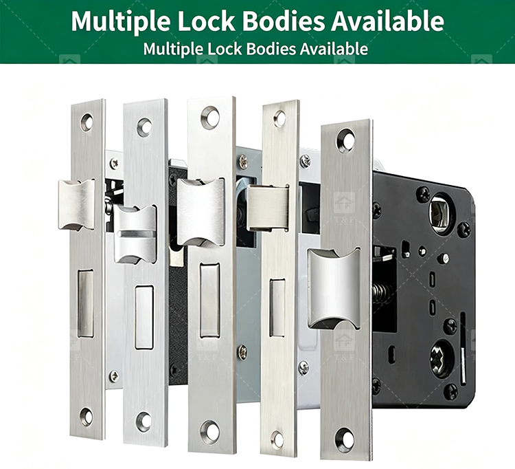 Interior Bathroom Bedroom Wood Handle Door Locks for Wooden Doors Modern Luxury Design Easy Installation Villa & Hotel Use