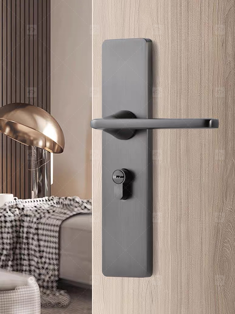 Interior Bathroom Bedroom Wood Handle Door Locks for Wooden Doors Modern Luxury Design Easy Installation Villa & Hotel Use
