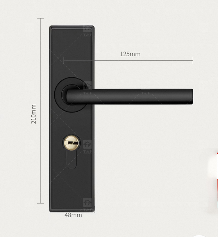 Interior Bathroom Bedroom Wood Handle Door Locks for Wooden Doors Modern Luxury Design Easy Installation Villa & Hotel Use