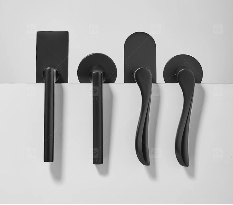 Interior Bathroom Bedroom Wood Handle Door Locks for Wooden Doors Modern Luxury Design Easy Installation Villa & Hotel Use