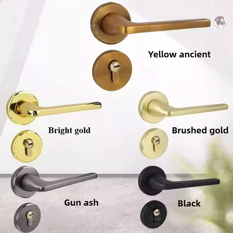 Premium Matte Gold Finish Door Lock Keyed Cylinder Modern Design for Hotels Apartments Durability Meets Style Easy