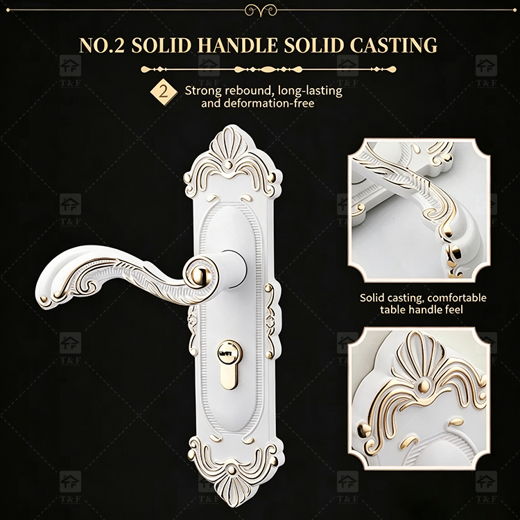 European Modern Interior Door Lock Ivory White Bedroom Door Handle Set Double Single Tongue Mechanism Easy Hotel Apartment