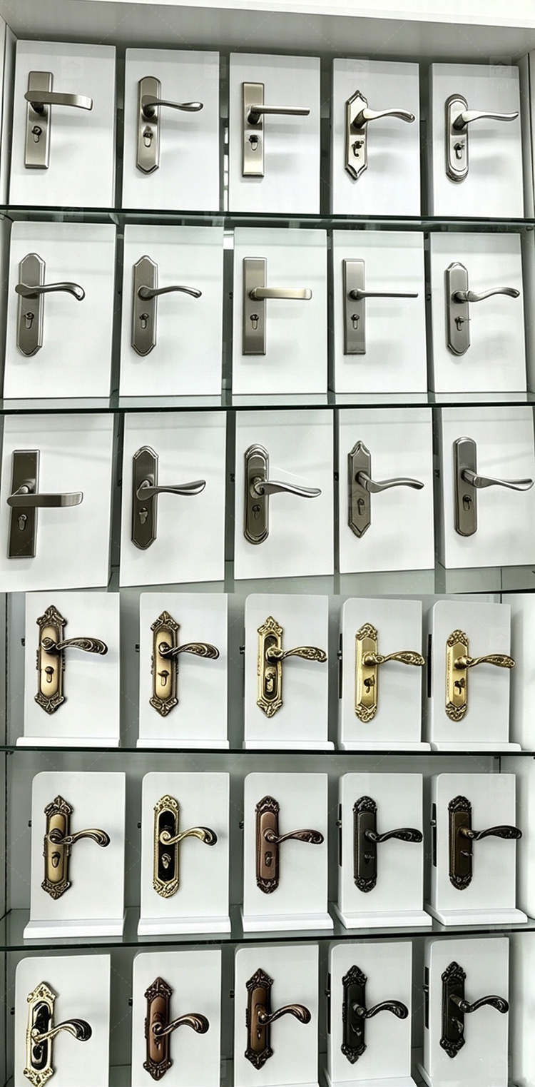 Modern Matte Black Interior Door Handle Split Base Lever Lock Quiet Bearing Easy Installation for Bedroom Bathroom Villa Hotel