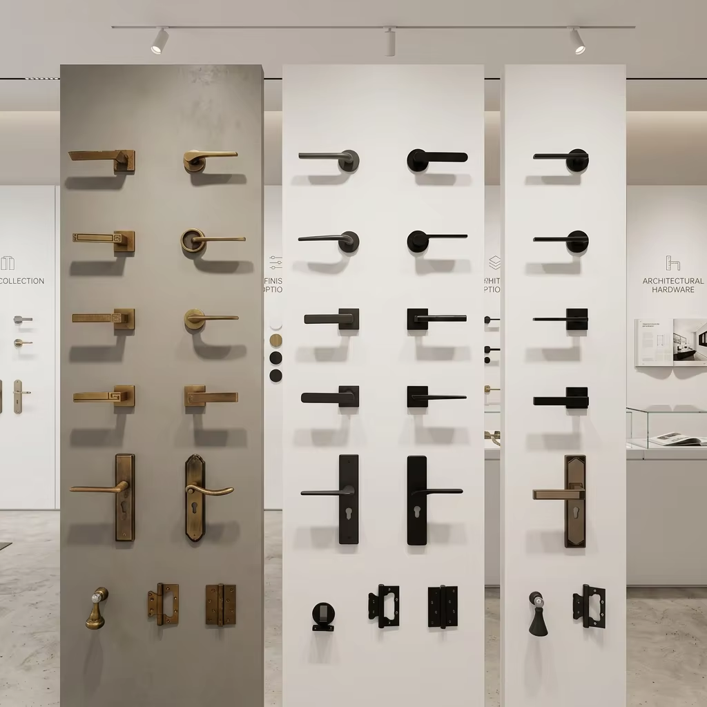 Simple Design Square Rose Interior Split Door Lock Matte Gunmetal Door Lever Handle Set With Key